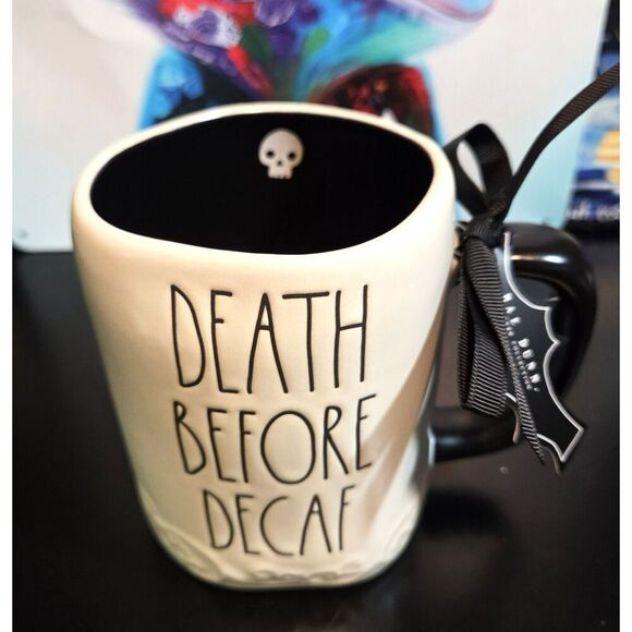 NWT - Rae Dunn Death Before Decaf Ceramic Mug - Picture 1 of 6